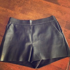 Size 2 EXPRESS faux leather shorts with pockets